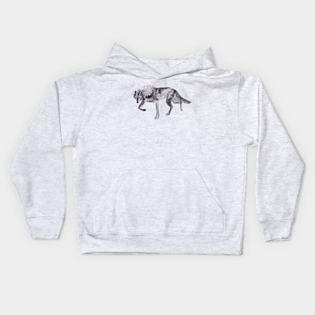 Artic Wolf #4 Kids Hoodie by belettelepink